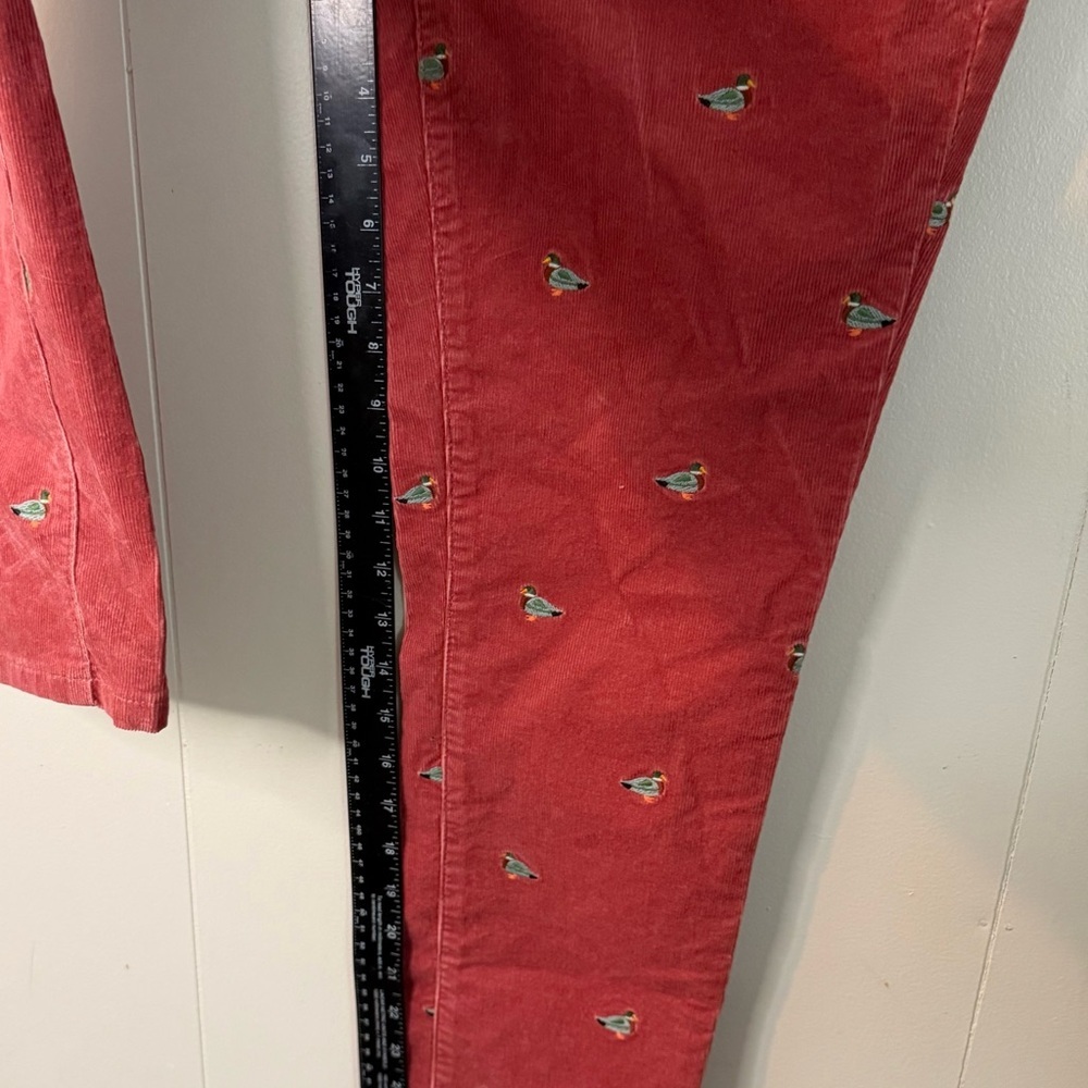 Talbots 6P Talbots Stretch Corduroy Straight Leg Pants - Mallard Embroidered - Picture 10 of 12